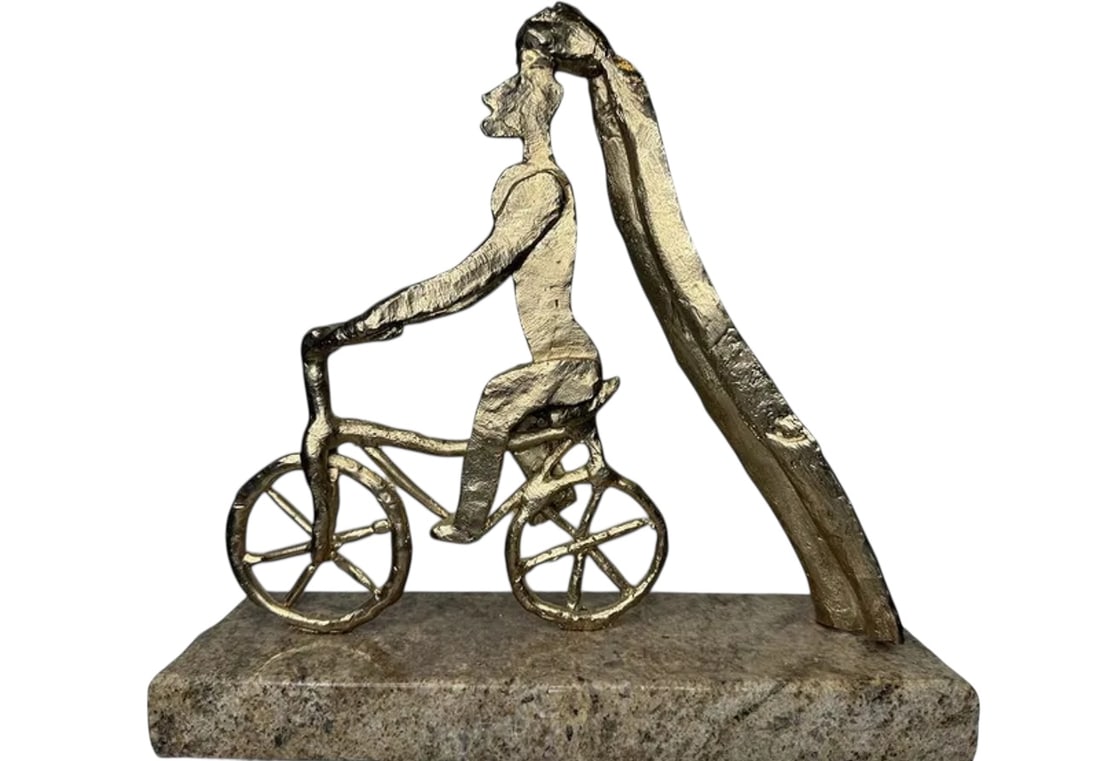 Salvador Dali Abstract Bike Bronze Sculpture: Size: 12 in x 12 in x 4 in