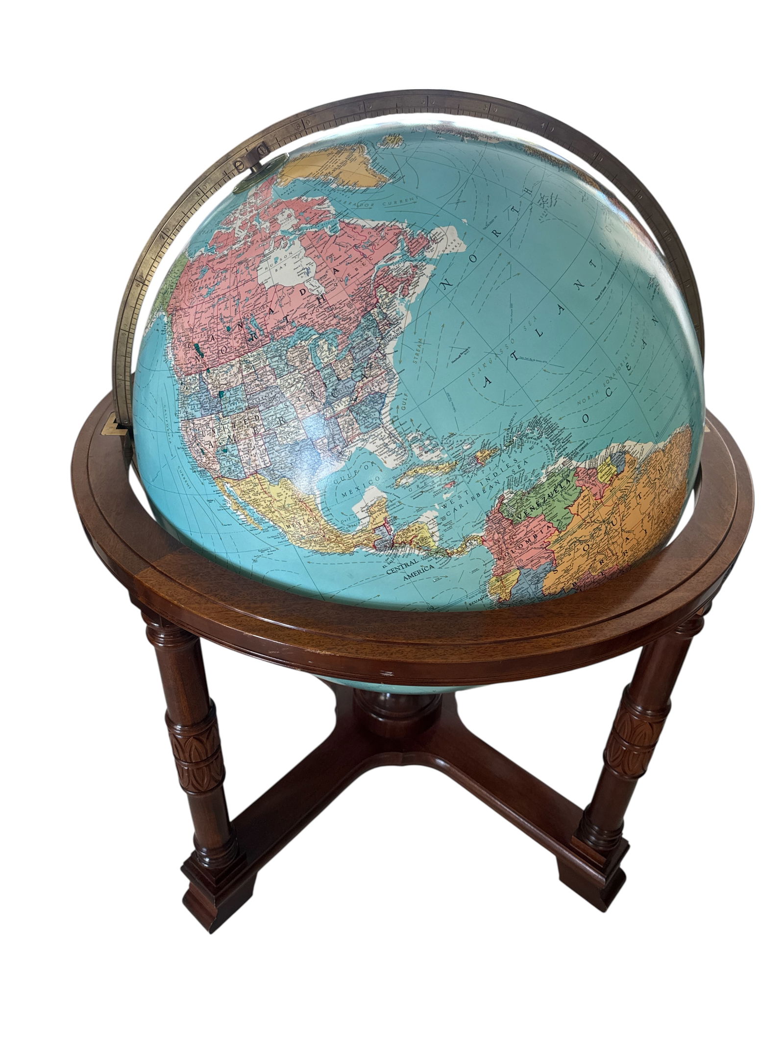 32 IN Diameter Dipolmat World Floor Globe: Iluminated Globe in working Conditions. Size: 32 in/ 80 cm