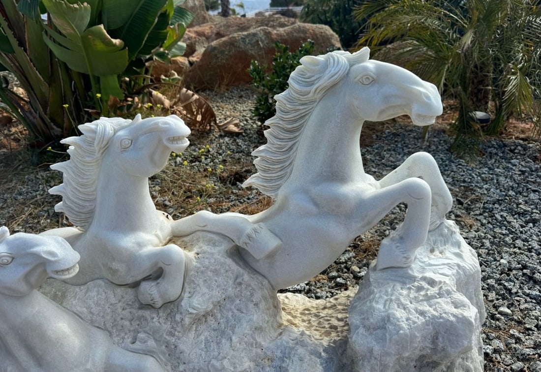 Marble Horses Scultpure - 2