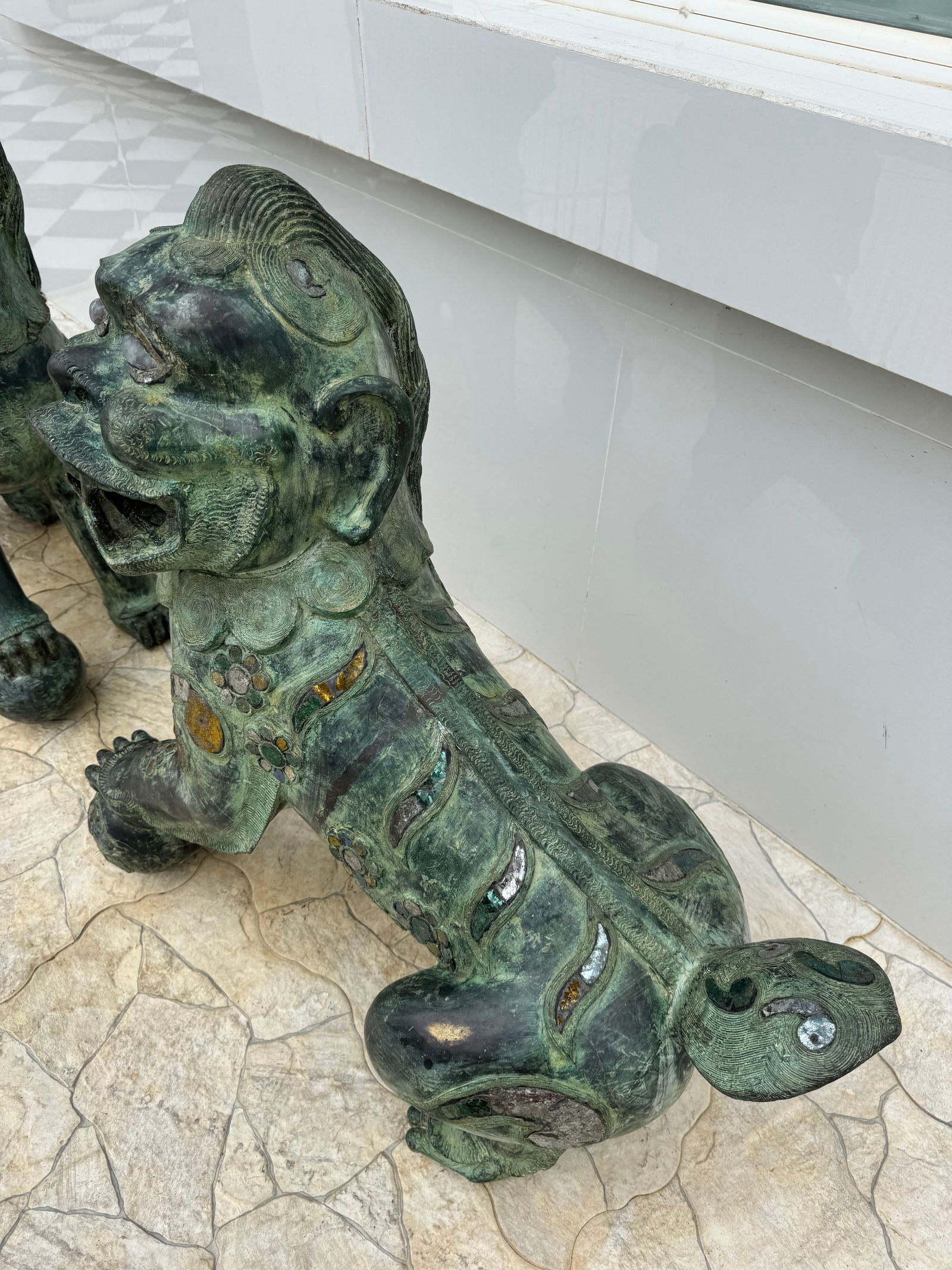 Enormous Bronze Foo Dogs - 4