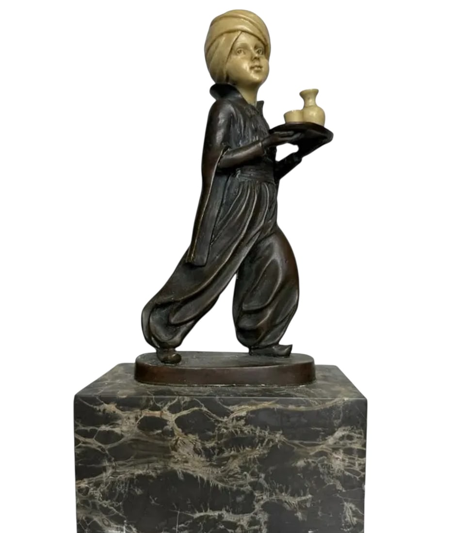 Boy Bronze Sculpture: Size: 10 in 5 in x 3 in