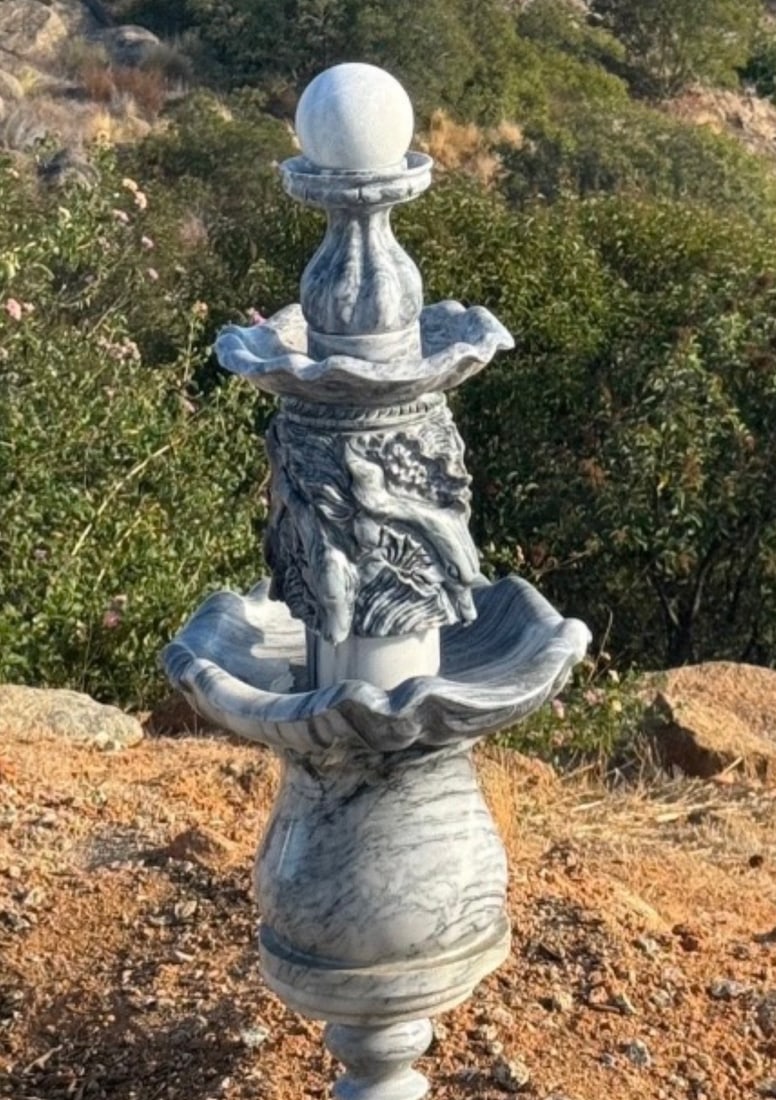 Marble Fountain: Size: 42 in x 14 in