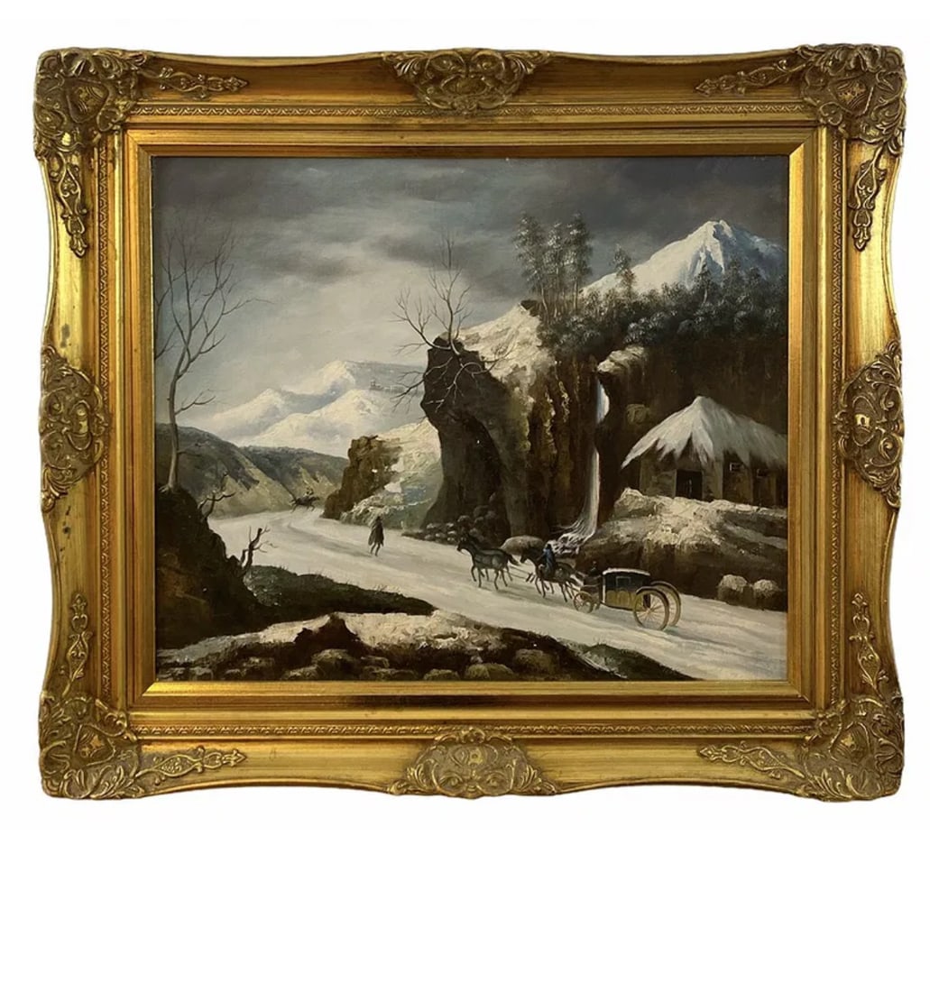 Western Oil Painting on Canvas: Frame : 31 in L x 27 in H