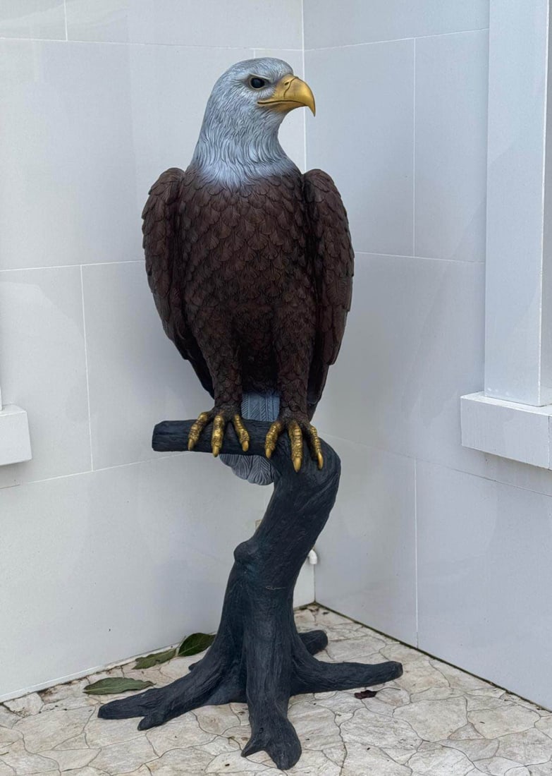 Life Size Bronze Eagle Sculpture: Size: 72 in H