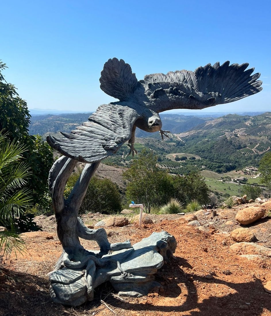 Life Size Bronze Eagle Sculpture: Size: 90 ' tall x 90 in