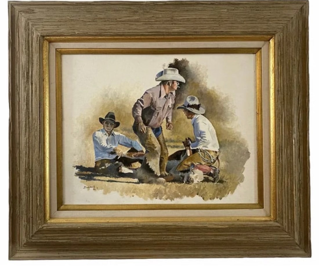 1982 Cowboys Oil Painting by Tom Darrah (1 of 2)