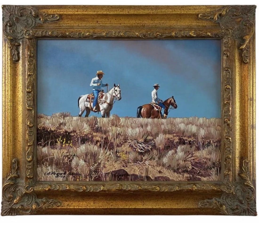 1985 Hill Top Riders Oil Painting by L. B Porter (1 of 2)