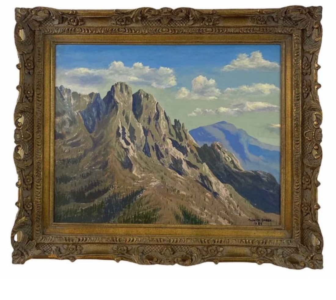 1986 Landscape Mountain Oil Painting by Maurice Green (1 of 2)