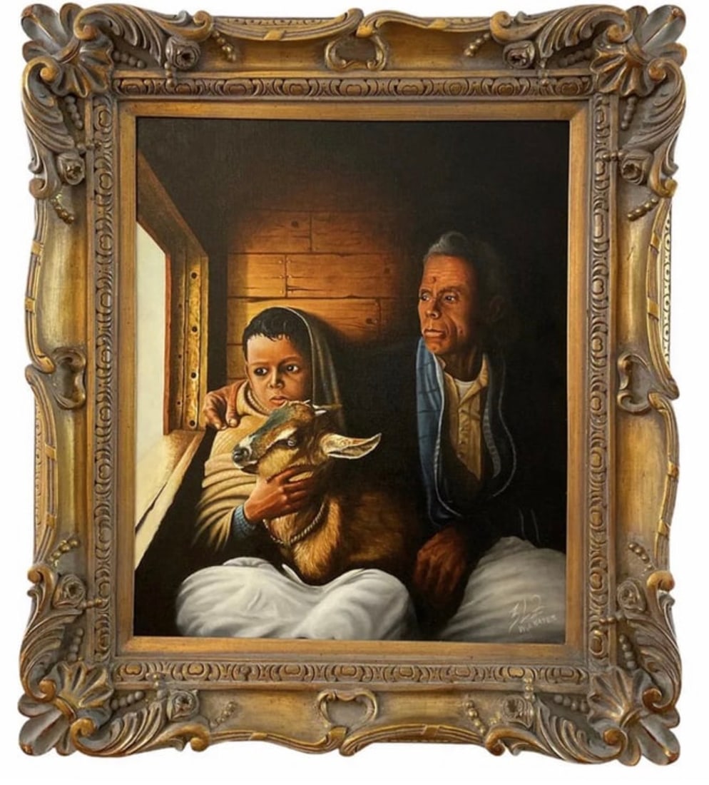 1986 Window express By W. H. Hayes: Oil Painting - Frame: 32 in H x 28 in L -