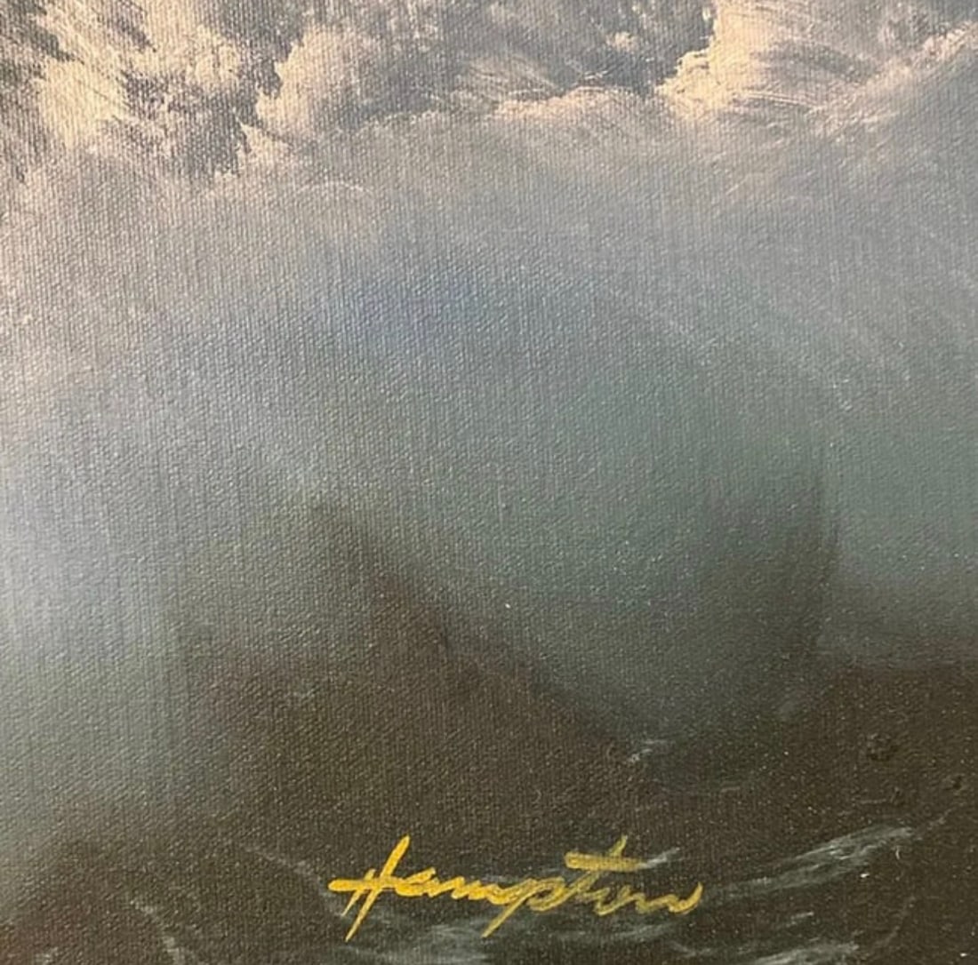 Ocean Scene Oil on Canvas Painting - Signed - 2