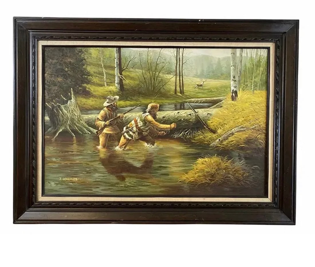 Western Oil Painting on Canvas by John Stanford (1 of 4)
