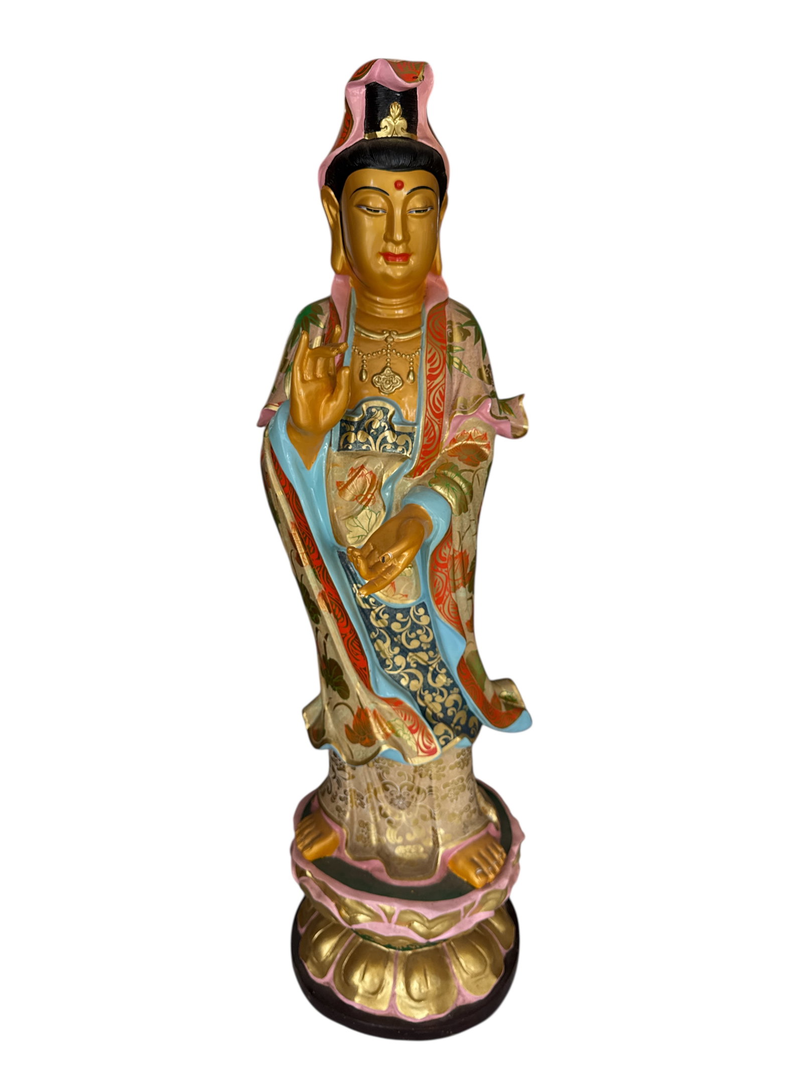 Large Buddha Bronze Sculpture: Size: 51 in x 17 in