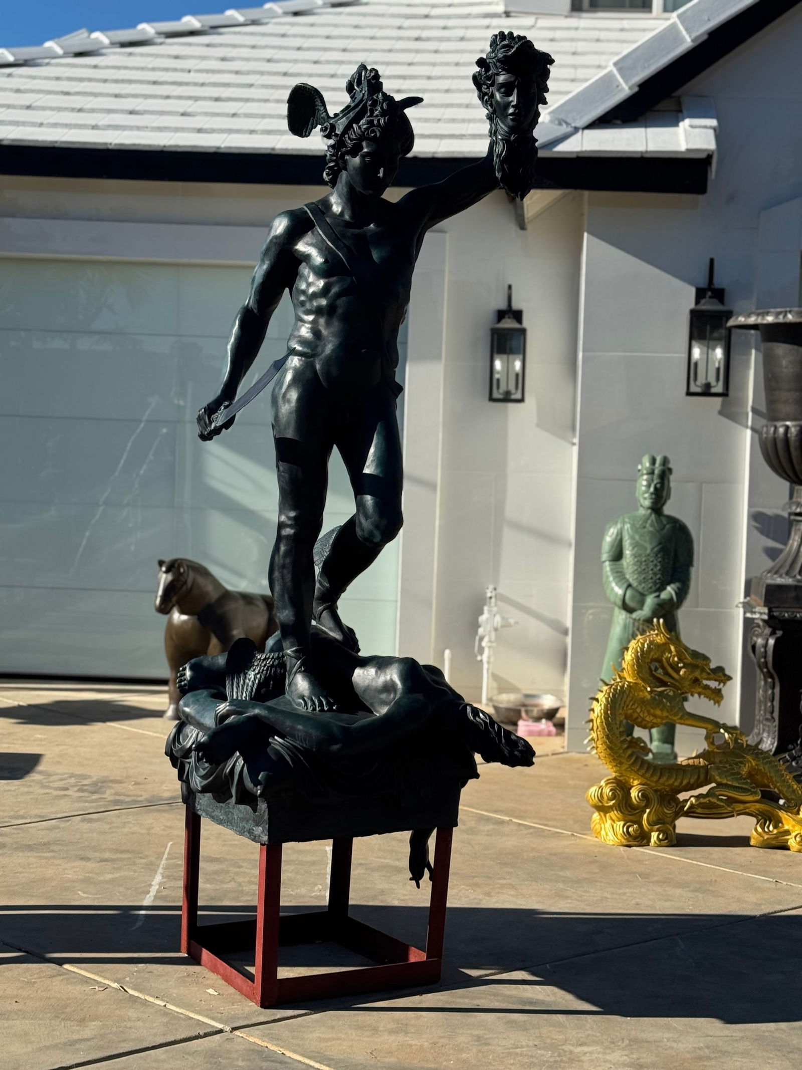 Life Size Monumental Perseus Killing Medusa Bronze: Size: 105 in x 50 in 35 in