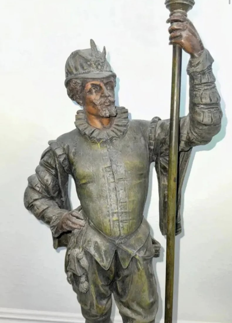 Large Warrior Spelter Lamo - 2