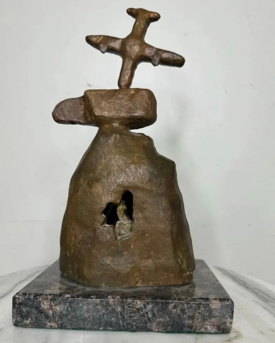 J. Miro Bronze Sculpture: Size: 13 in x 7 in x 5 in