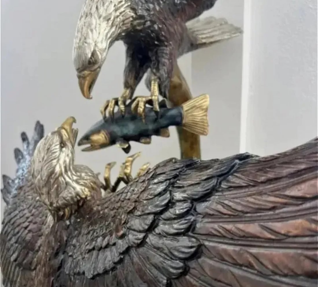 Large Bronze Eagles Sculpture - 3