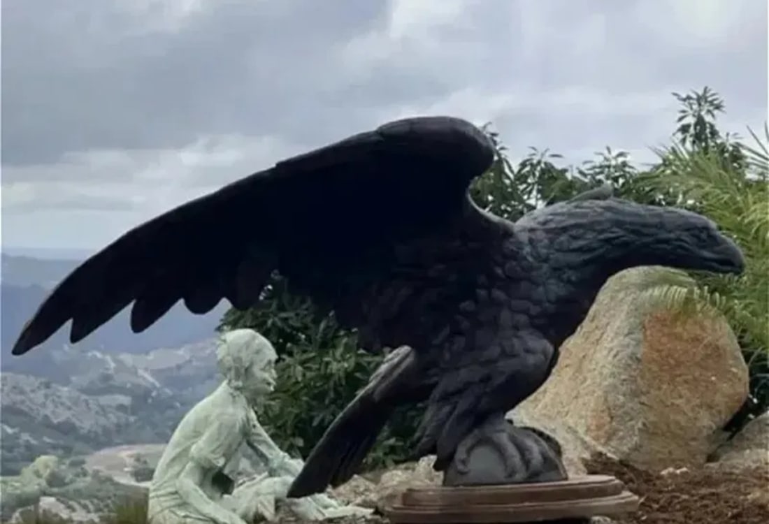 Large Metal Eagle Sculpture - 2