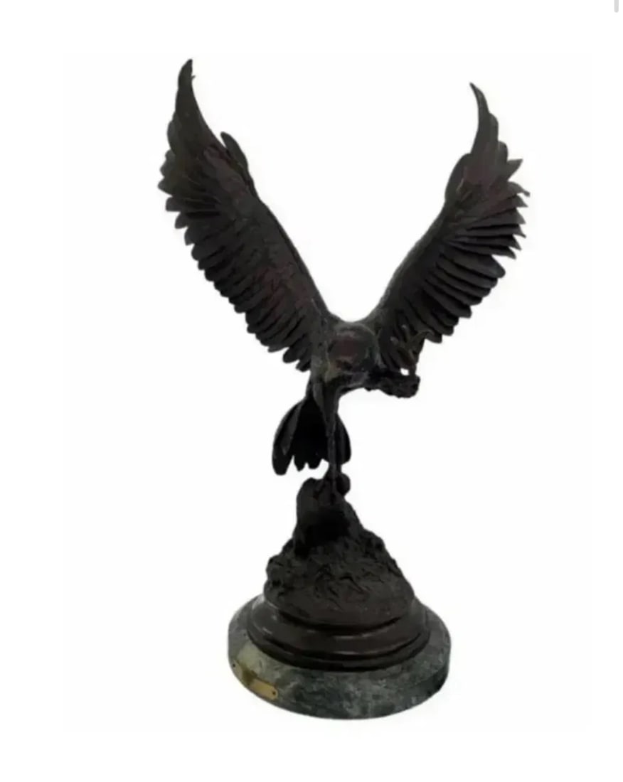 Large Falcon Bronze Sculpture: Size:26 in 26