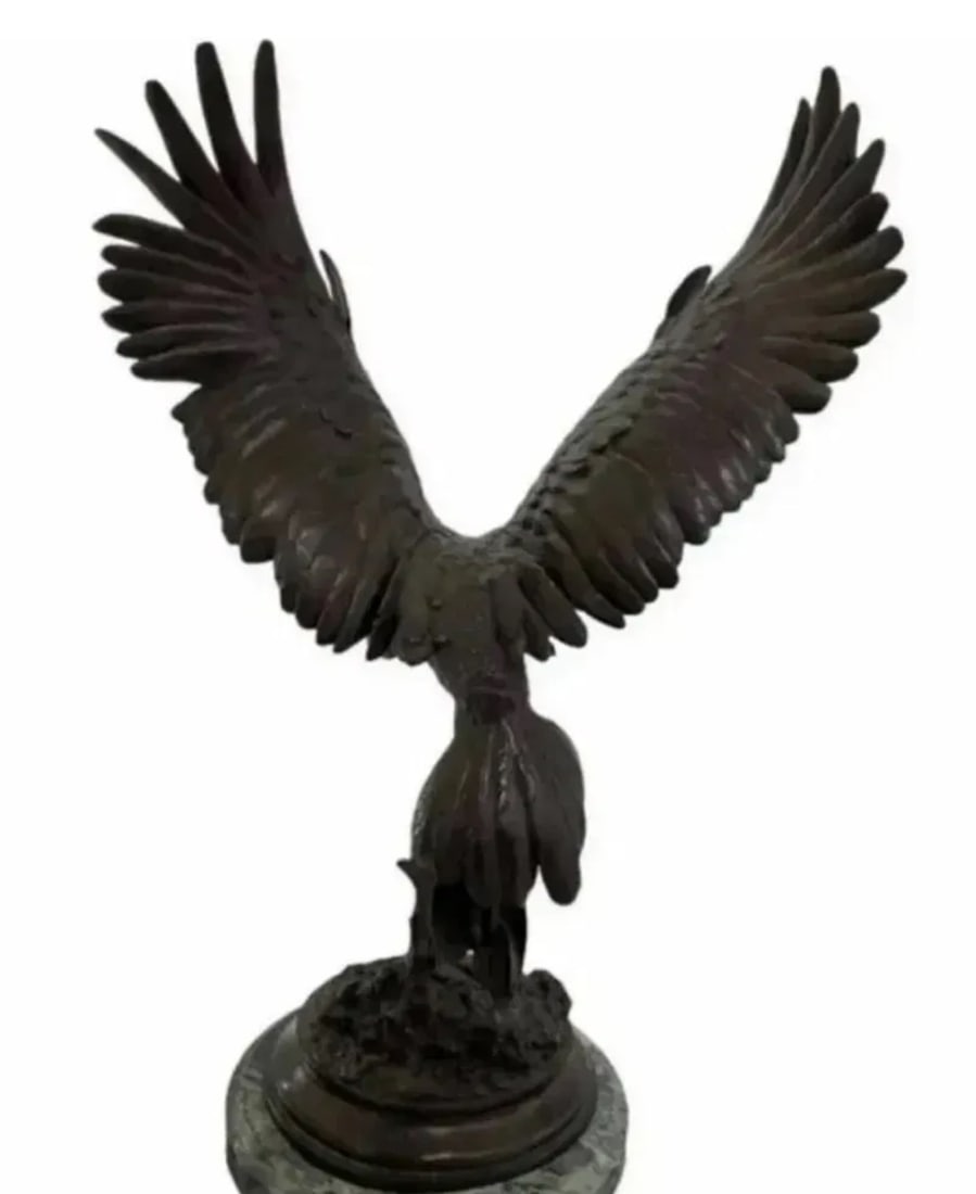 Large Falcon Bronze Sculpture - 3