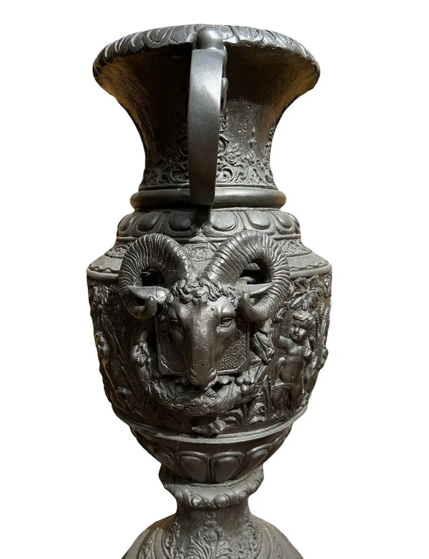 Large Bronze Urn Sculpture - 3