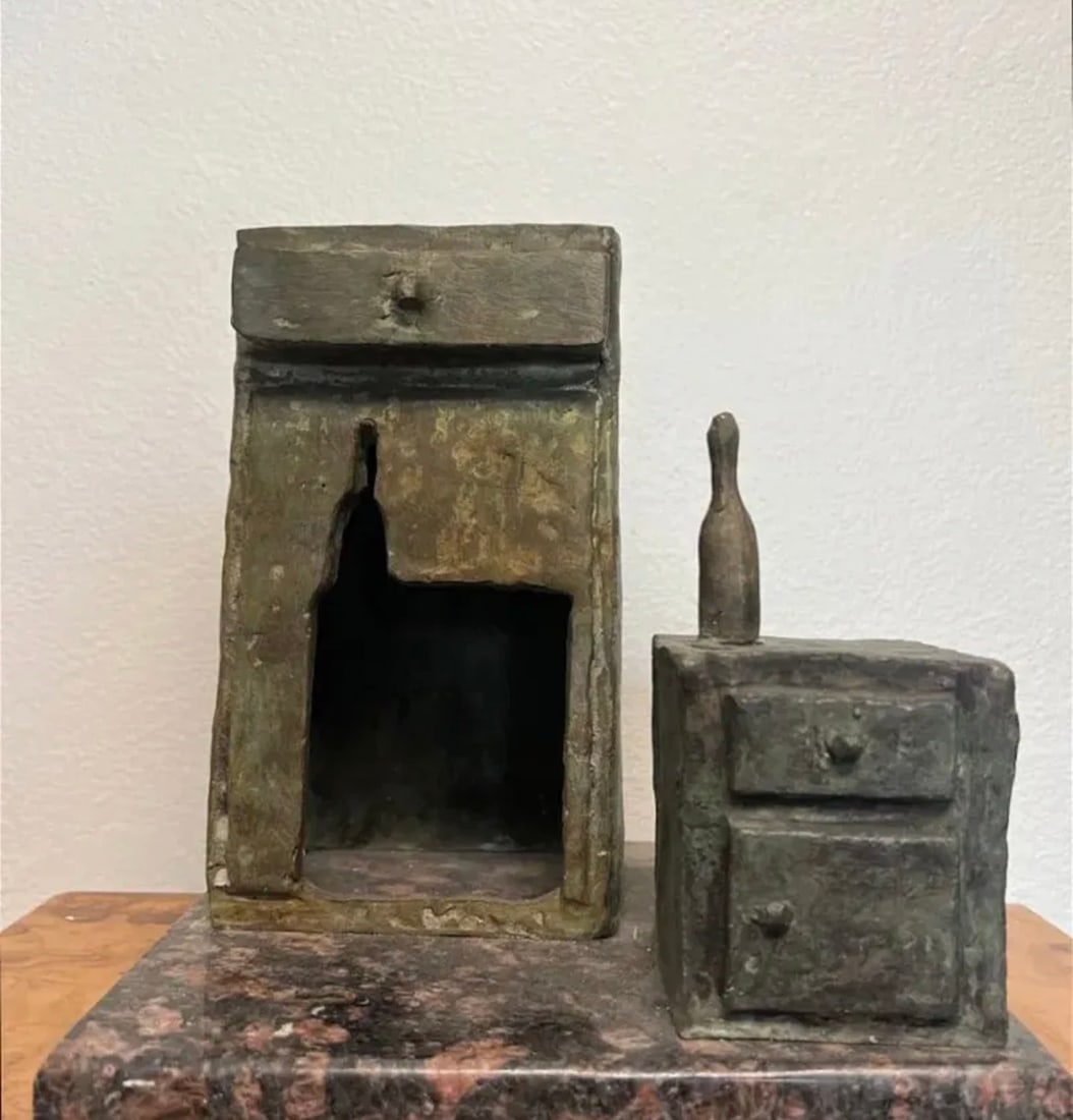 Salvador Dali Bronze Abstract Sculpture: SIZE:9 IN X 9 IN X 7 IN