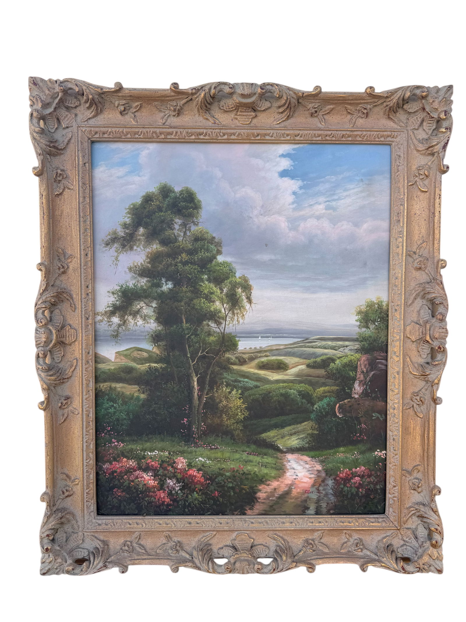 Landscape Oil on Canvas: Size: 37 in x 31