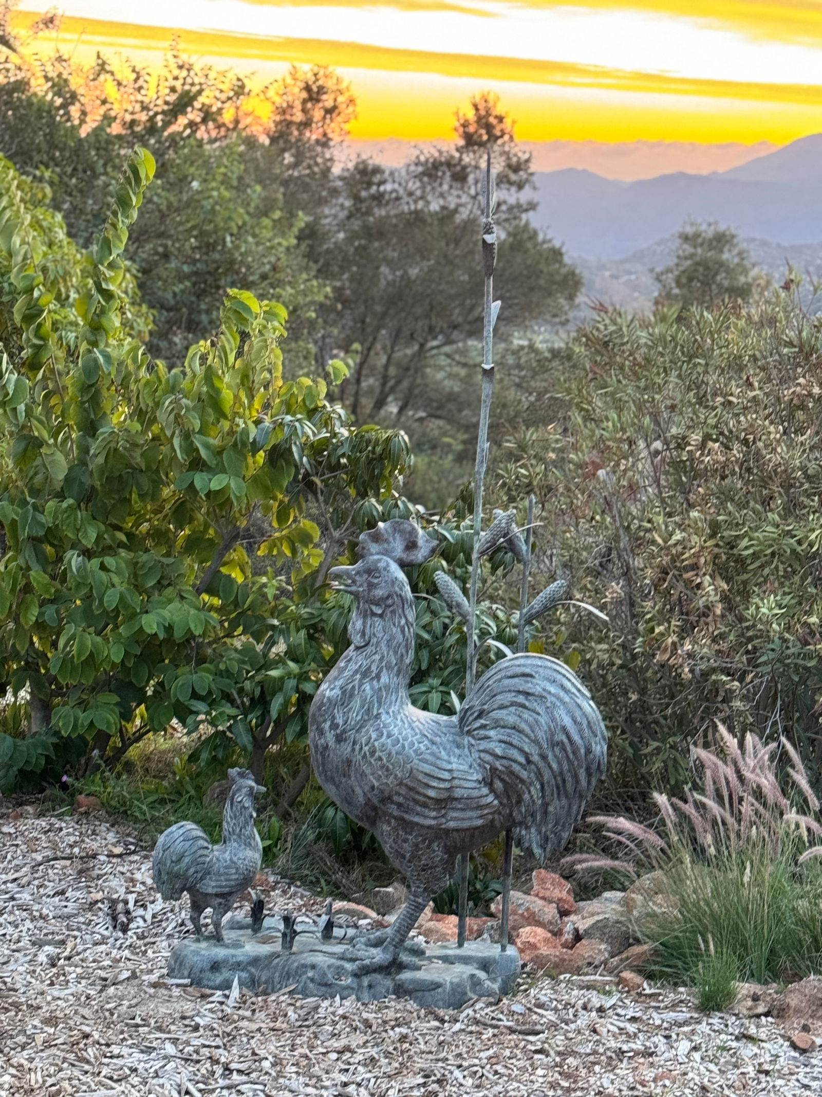 Life Size Bronze Rooster: Size: 100 in H