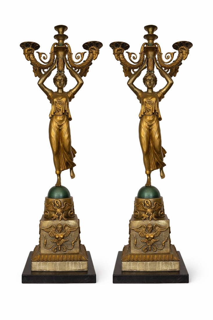Luxury Neoclassical Sculptural Candelabra Set (1 of 1)