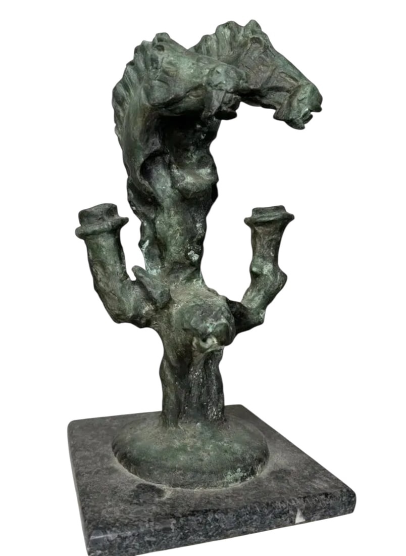 Large Horses Abstract Bronze Sculpture -Degas: Size: 15 in 8 in x 8 in