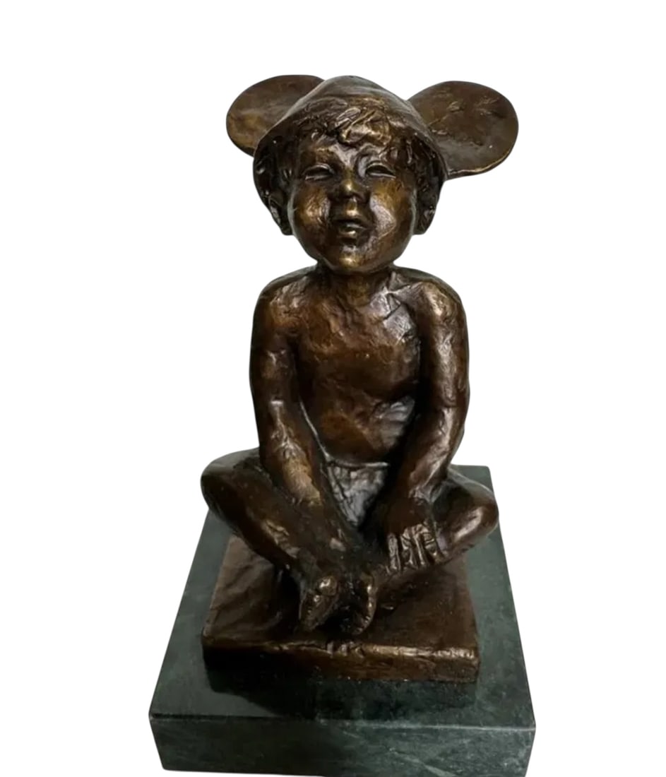 Micky Mouse Bronze Sculpture by Denis Smith: Size: 4 in x 4 in