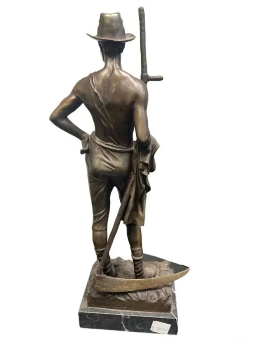 Large Farmer Bronze Sculpture - 2