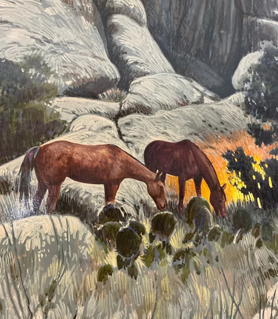 Camp Fire by Oil Painting L. Benjamin Porter - 2