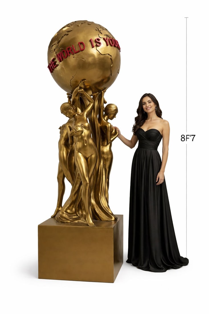 Monumental The world is Yours Bronze Sculpture (1 of 1)