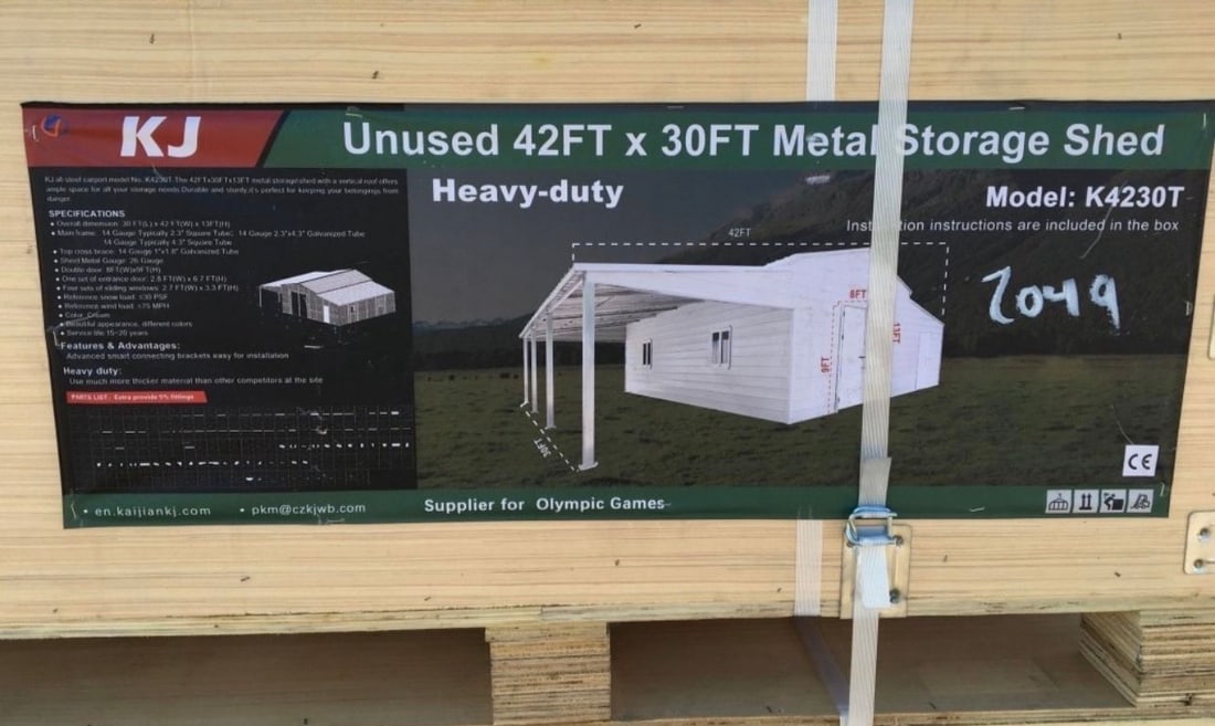 Unused Metal Shed With Carport (1 of 2)