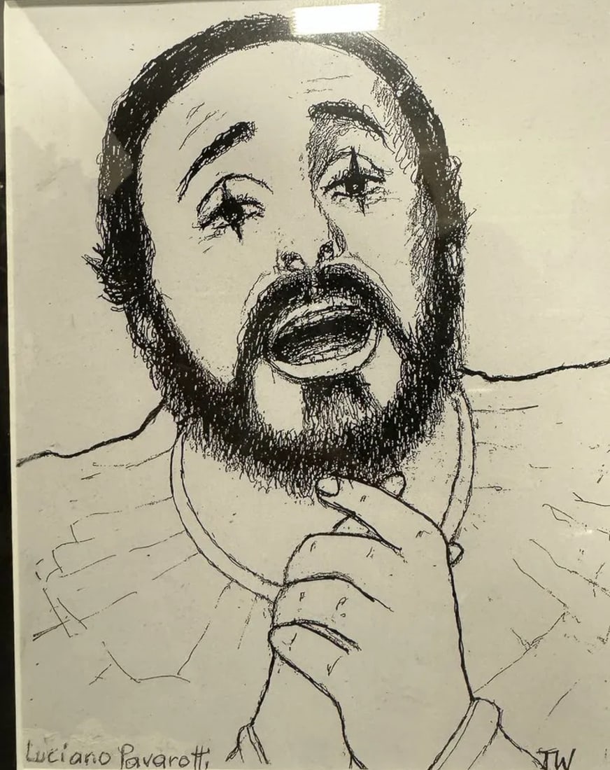 Luciano Pavaroti Drawing Art - 2