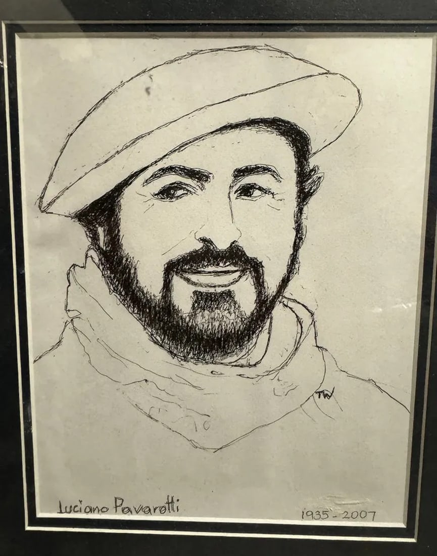 Luciano Pavaroti Drawing Art - 2