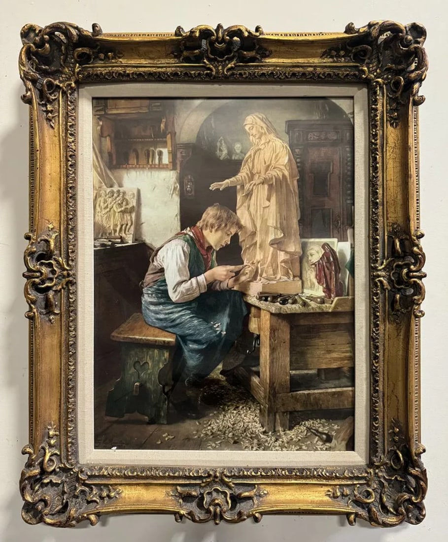 Toby Edwrd Rosenthal " Siene Madonna" Vintagr Print: Size:32 in x26 in