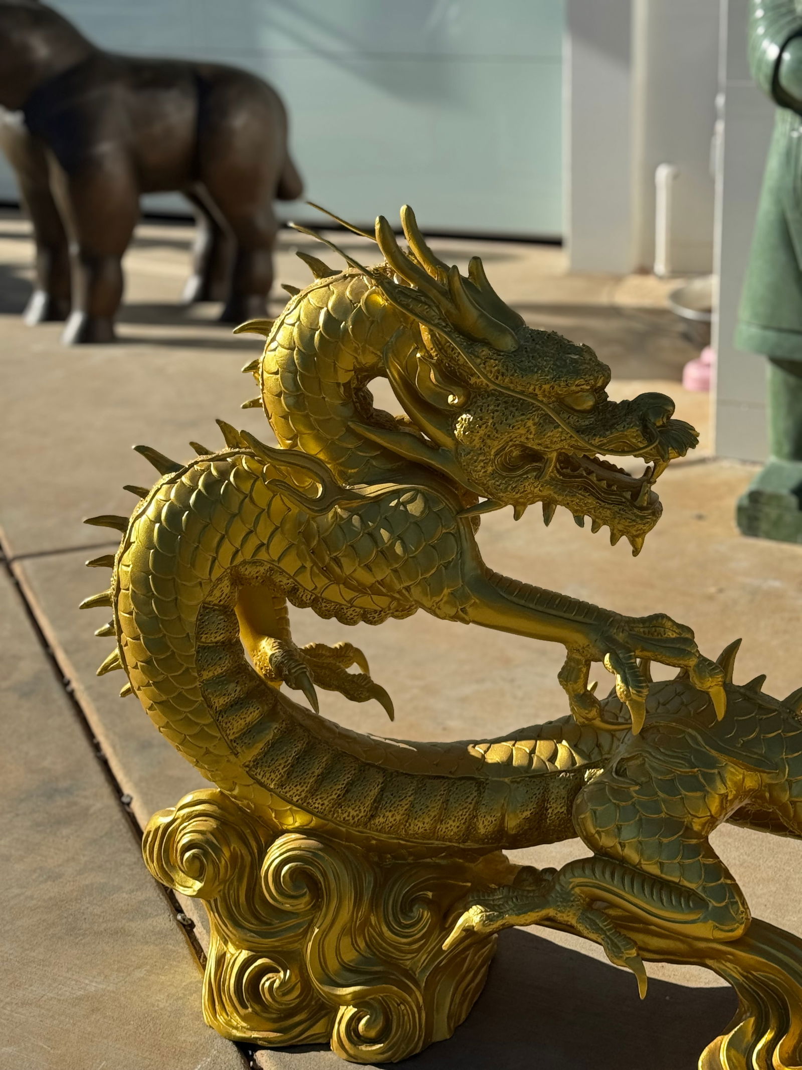 Large Gold Bronze Dragon - 2