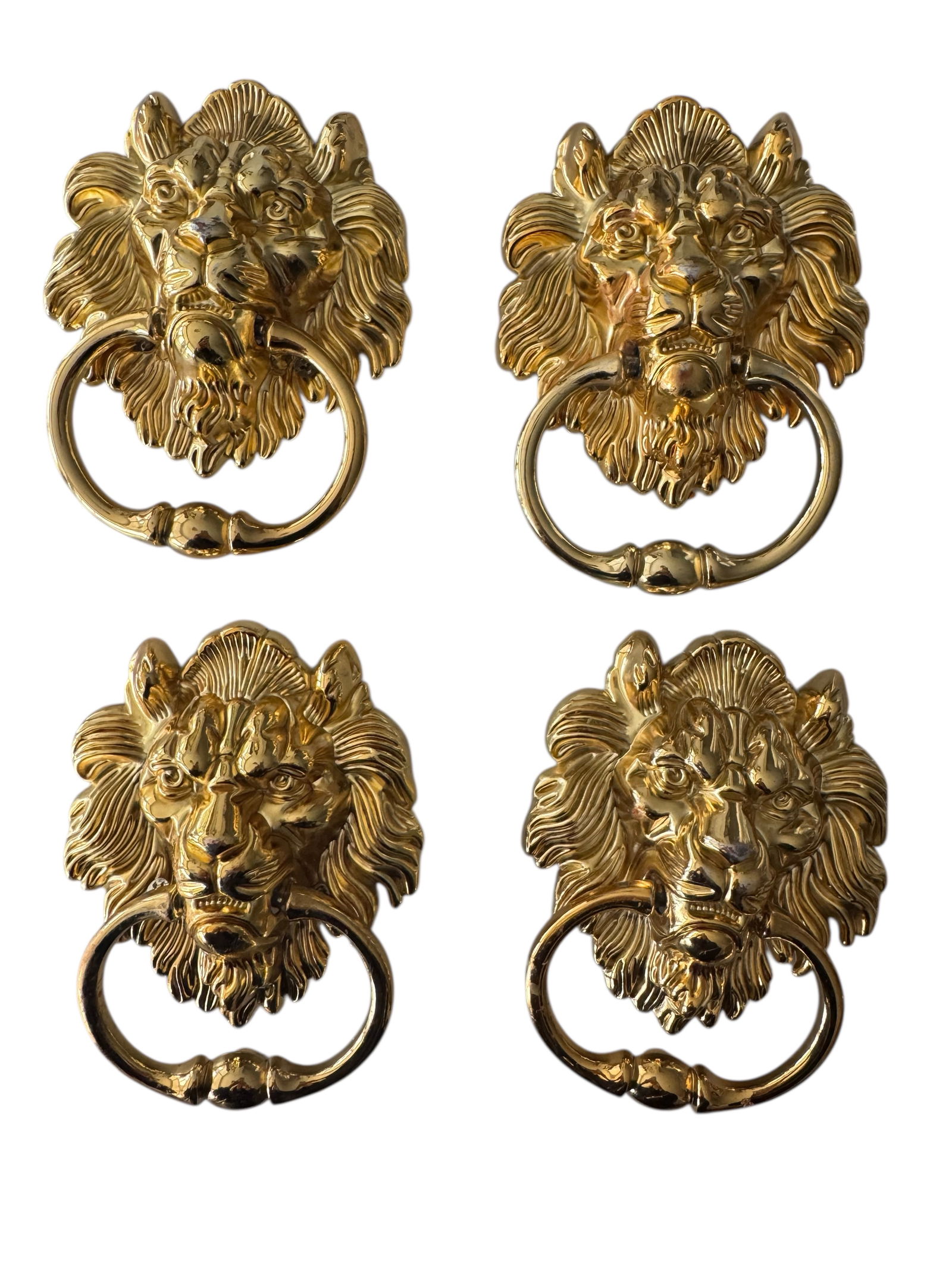 4 Set Lions Door Knobs: Size: 6.5 in x 6.5 in