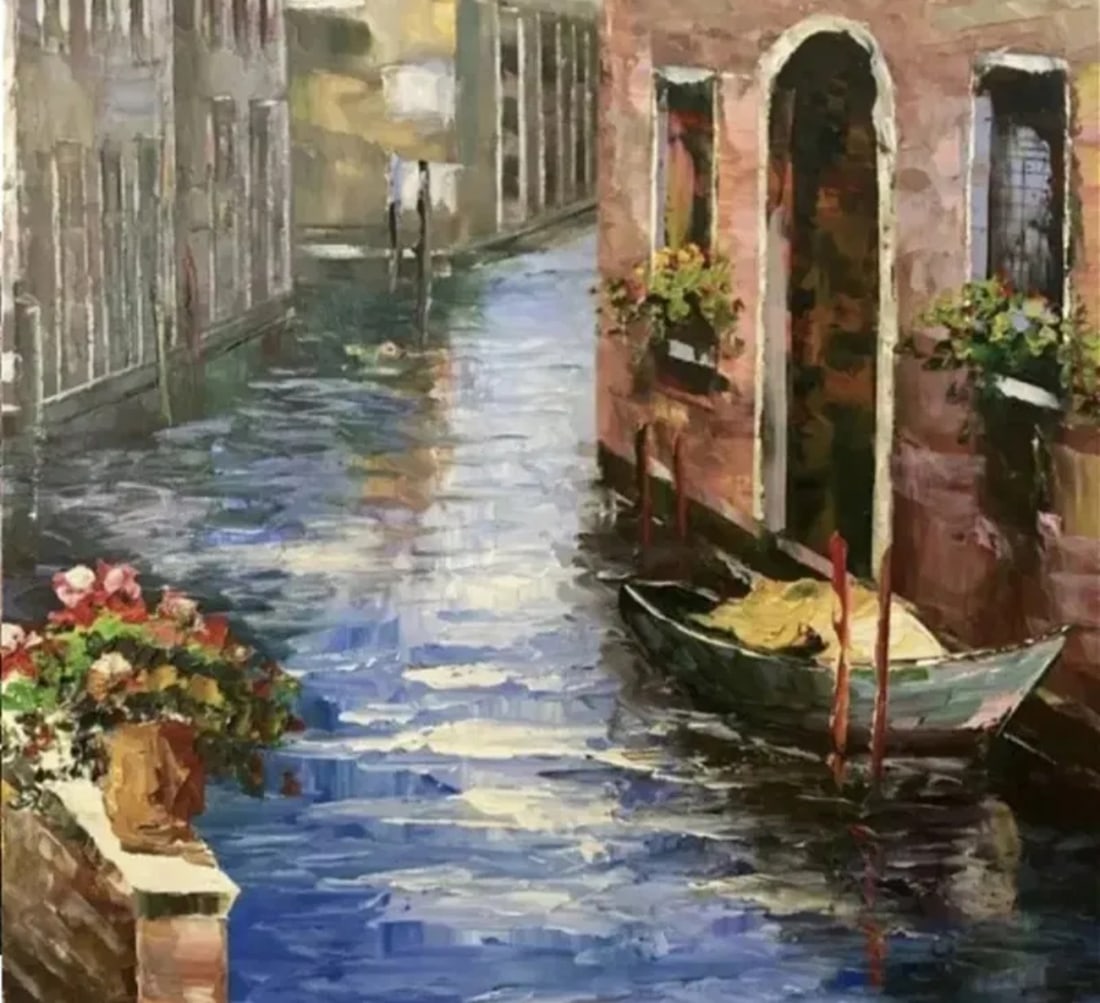 Extra Large Venice Oil Painting - 2