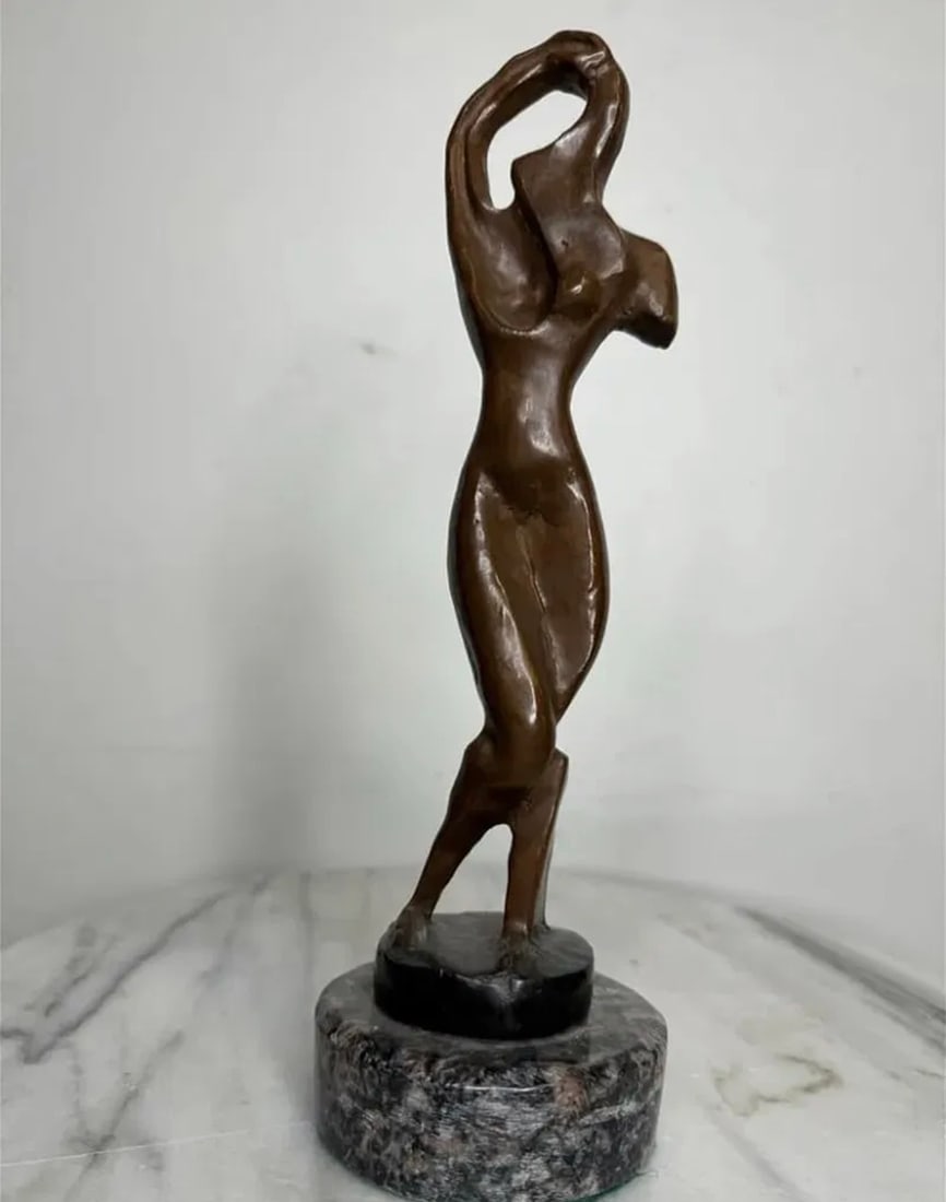 Archipenko Bronze Sculpture: Size: 10 in x 3.5 in x 3 in