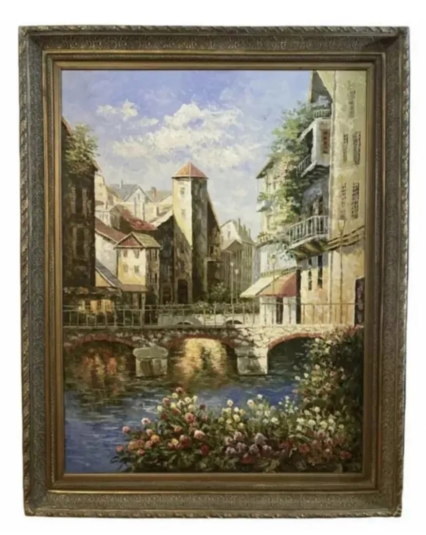 Large Venice Oil Painting: Size: 60 in x 47 in
