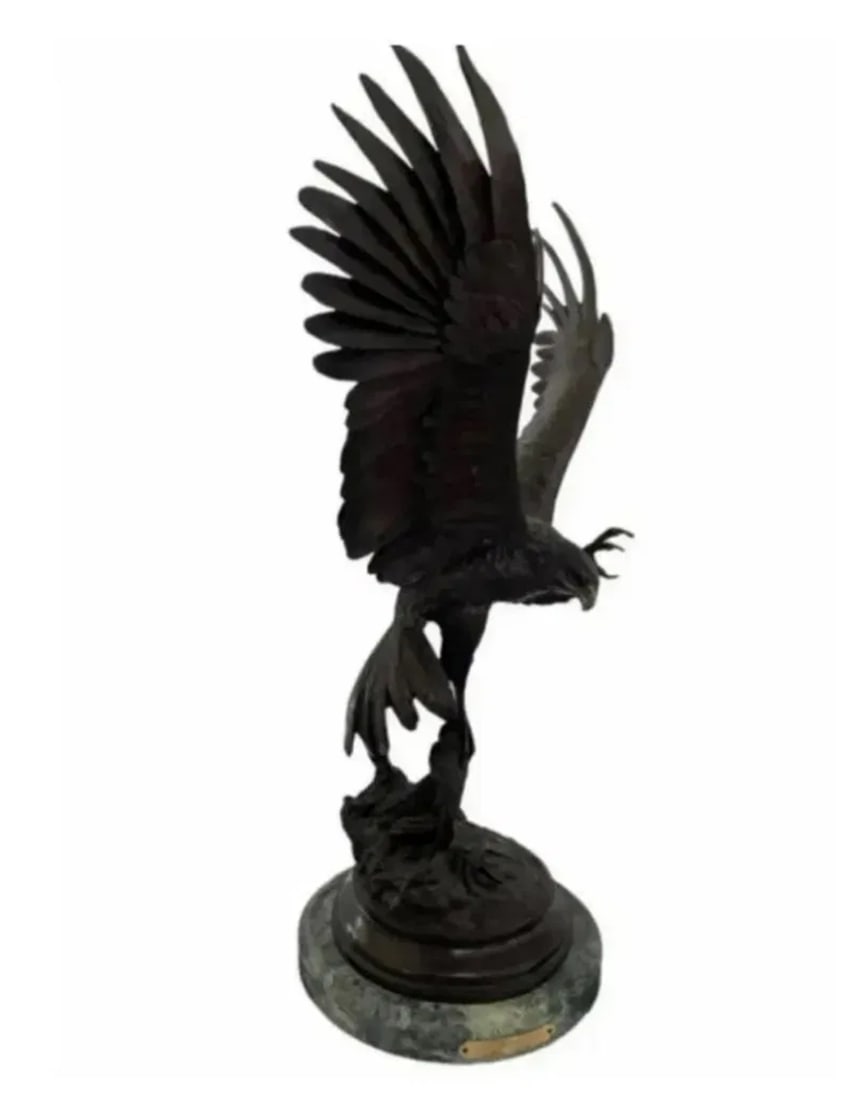 Large Falcon Bronze Sculpture - 2