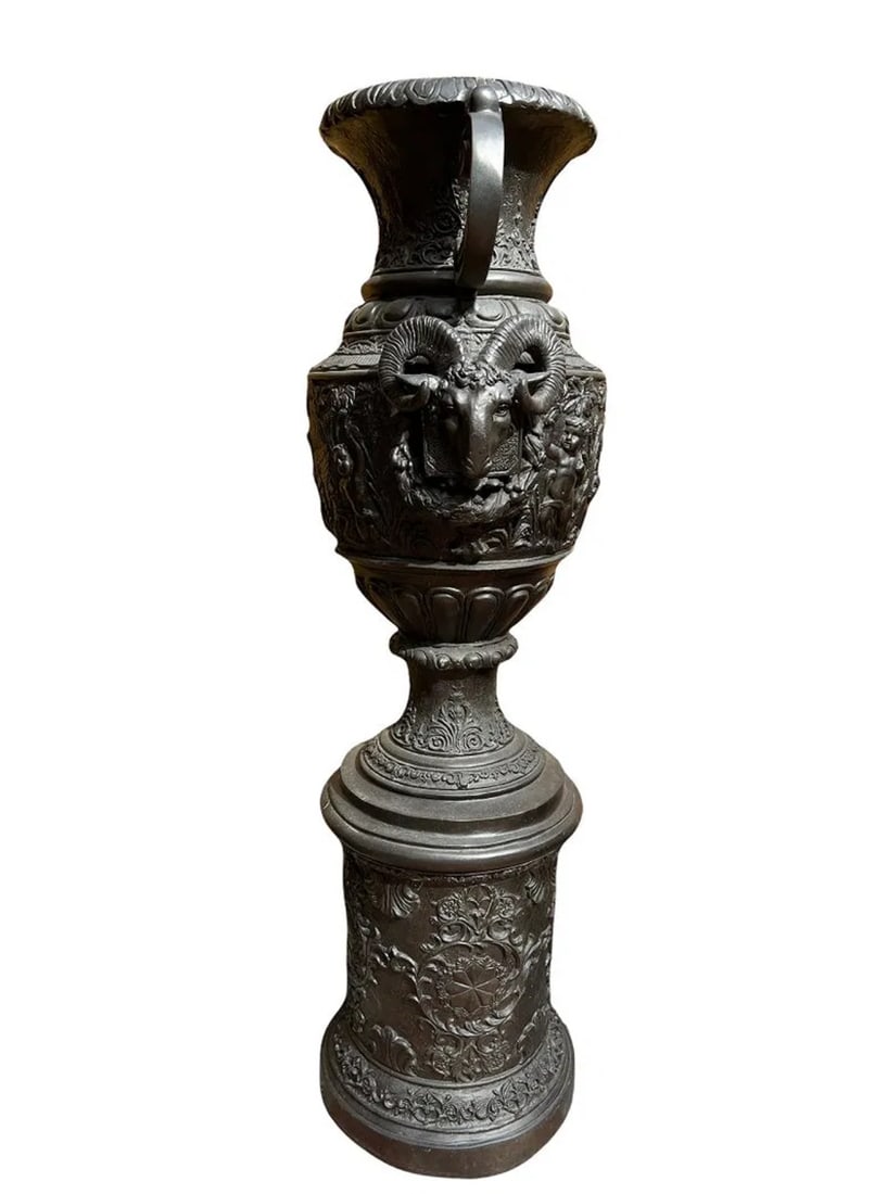 Large Bronze Urn Sculpture - 2