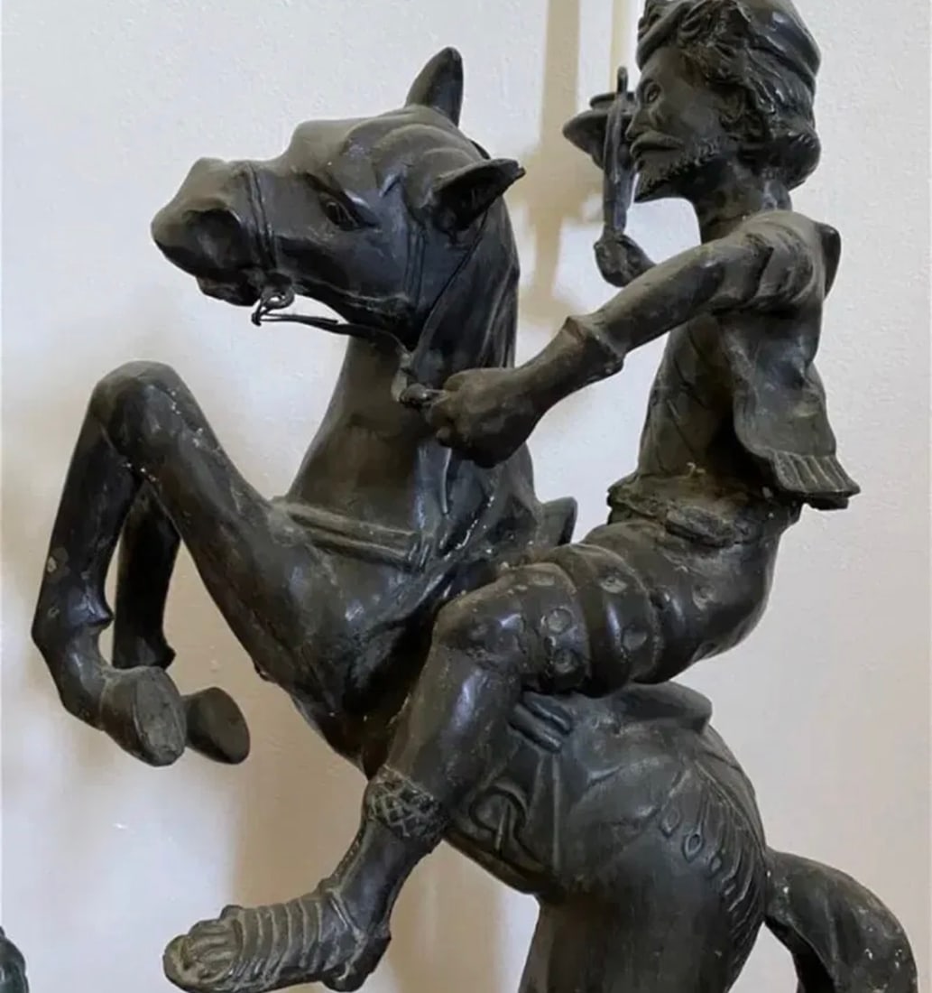 TwoLarge Bronze Spanish Conquerors Candelabras - 2