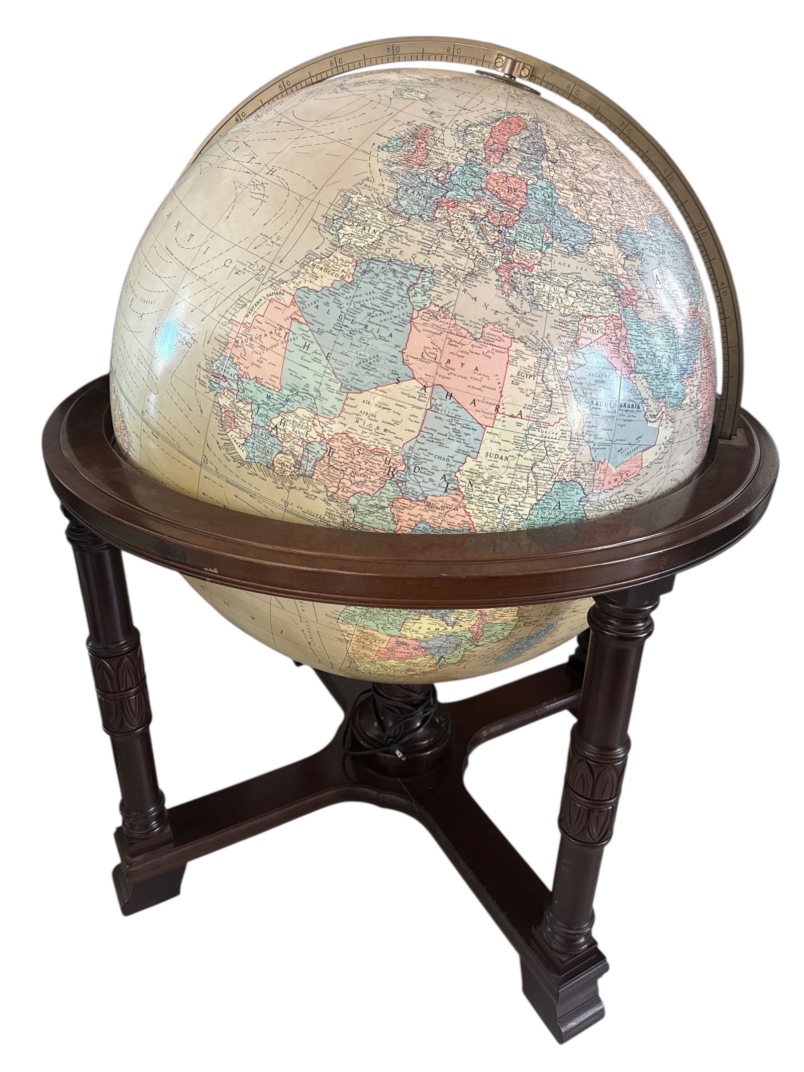 Replogle Diplomat Iliminated Floor Globe: Size:32 in Diameter