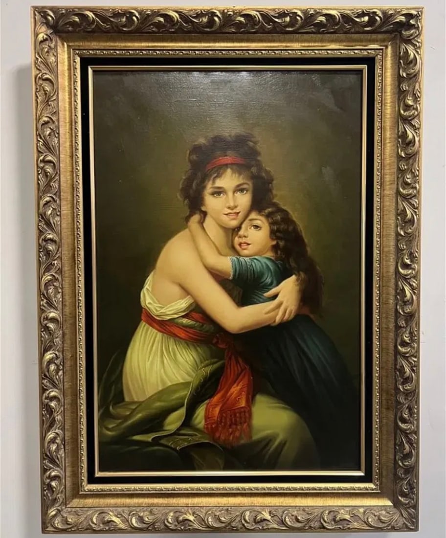 Mothers love Oil Painting by Santorsola: Size:45 in x 32 in