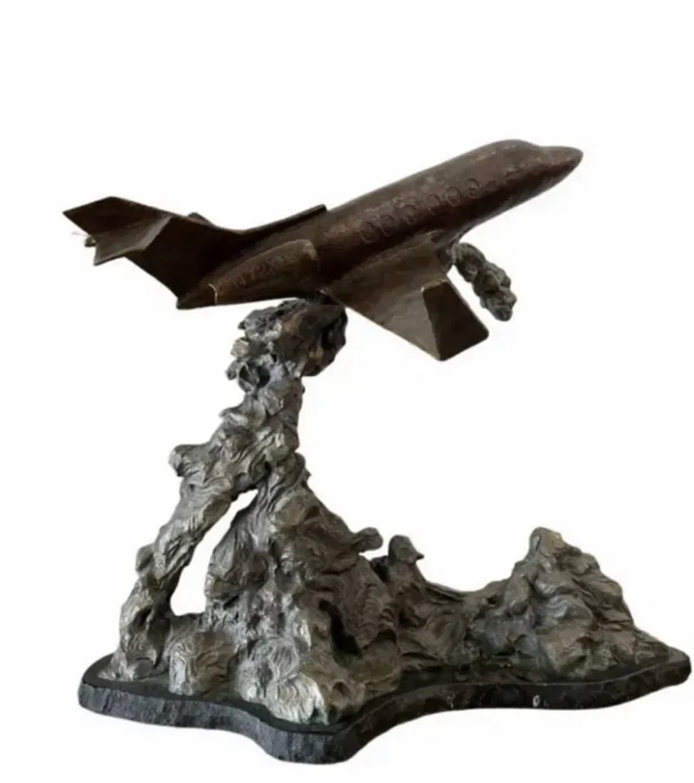 Extra Large Bronze Airplane Sculpture - 2