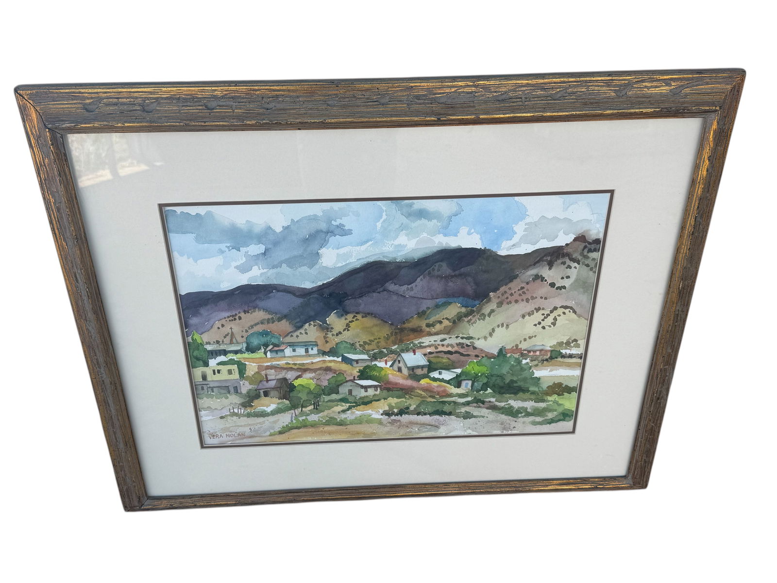 Small Town Watercolor Painting by Vera Noran: Size: 31 x 25 in