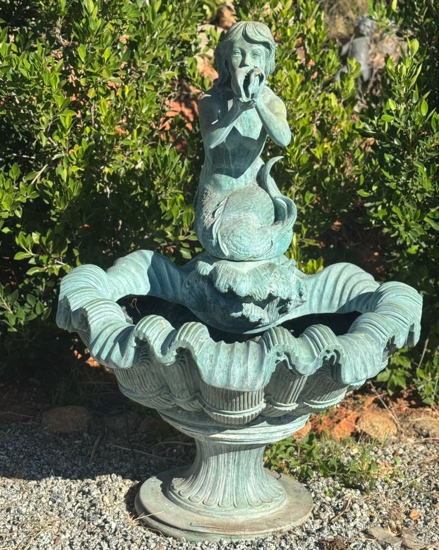 Life Size Bronze Mermaid Fountain: Size: 60 in H